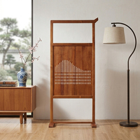 Paravent pliant en teck de style Japandi minimaliste, design moderne et durable pour salon et usage domestique