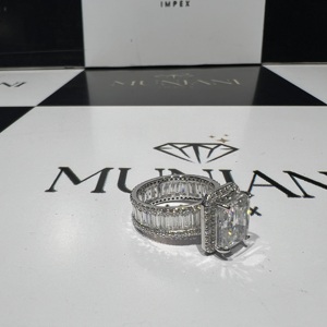 Custom <b>Rings</b> IGI Certified S925 <b>Silver</b> VVS Moissanite Jewelry Radiant Cut Hip Hop Channel <b>Set</b> Engagement <b>Ring</b> Rhodium Plated - Product Image 1