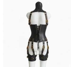 ชุดกระชับสัดส่วนรัดเอวแบบคอร์เซ็ทหนังถักสไตล์โกธิคสำหรับงานแต่งงาน แห้งเร็ว รับผลิตตามสั่งขายส่ง OEM - Product Image 3