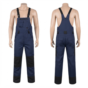 Premium 280 GSM Cotton Polyester Twill <b>Men</b> Work Bib Pant Gray Reinforced Panel Utility <b>Overall</b> Custom Embroidery Logo - Product Image 4