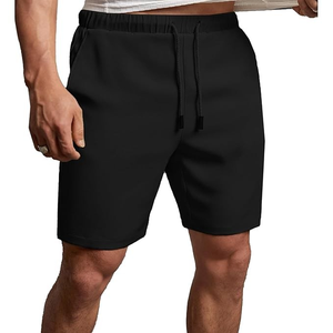 Shorts de sport d'été pour hommes, tendance streetwear, confortables, décontractés, couleur unie, effet délavé, personnalisables, tricotés à l'avant, 100% coton - Product Image 2