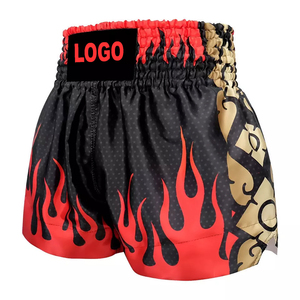 Wholesale Price Unisex Muay Thai MMA Boxing Kick Fight Shorts Solid Pattern Mid Anti-Wrinkle <b>Athletic</b> Stretchy Polyester/Cotton - Product Image 6