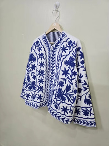 MONIT MARKETING Velvet Suzani Bomber <b>Jacket</b> Hand Embroidered Boho Vintage Short Coat <b>Reversible</b> Free Size Ethnic Wear - Product Image 3