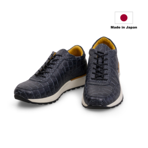 Fabriquées au Japon, baskets en cuir à motif crocodile gaufré italien, simples et élégantes, fabriquées à partir de peau de cerf de haute qualité. - Product Image 1