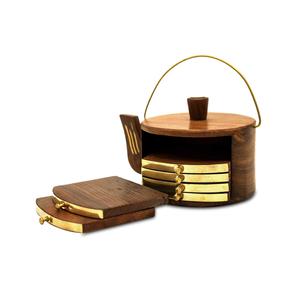 Posavasos de Madera Resistentes para Tazas, Jarras y Bebidas, de Wood Art Store - Product Image 1