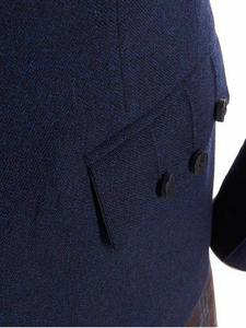 Veste et gilet décontractés bleu marine écossais pour hommes, respirants, en gros, prêts à être expédiés - Product Image 2