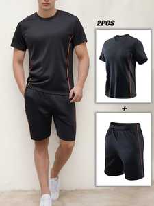 Premium Best Custom Men Summer <b>Tracksuit</b> Sportswear Breathable Causal With Solid Pattern Training Summer Wear <b>Tracksuit</b> For Men - Product Image 3
