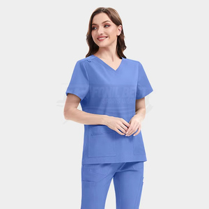 Universal High Quality Unisex Scrub Sets Needle Detection Seamless Fusing Made Woven Elastic Fabric (4-way Stretch) Custom - Product Image 3