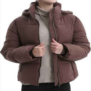 Veste matelassée personnalisée pour femme, fermeture éclair intégrale, vêtements d'extérieur d'hiver, vente en gros, fournisseur d'usine - Product Image 1