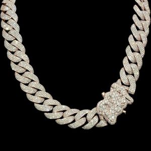 Men's 18K Gold Plated Diamond Cuban Chain <b>Statement</b> <b>Necklace</b> Hiphop Style Round Brilliant Cut Everyday Wear - Product Image 1