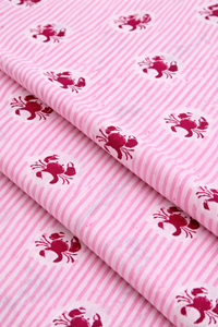 Advik Hand Block Print Cotton Fabric Eco-Friendly Sustainable Soft Beautiful Crab Prints Rib Designs Available Wholesale Export - Product Image 2