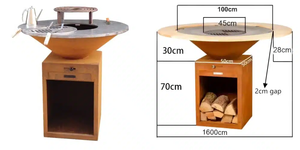 Barbecue réglable - Barbecue au charbon en acier corten robuste avec design personnalisable - Product Image 4
