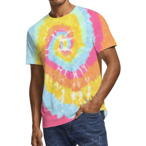 Camiseta de algodón de manga corta con efecto tie-dye para hombre, ropa casual, nueva llegada, camiseta con efecto tie-dye para hombre en el mejor material. - Product Image 5