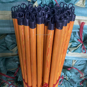 ด้ามไม้ยูคาลิปตัสธรรมชาติพร้อมฟิล์มหด PVC ลายไม้ ด้ามจับทนทาน อุปกรณ์ทำความสะอาดบ้าน - Product Image 1