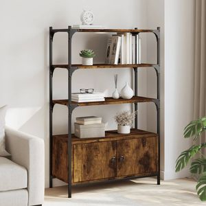 Bibliothèque en métal de taille moyenne en bois d'ingénierie chêne fumé - Product Image 1