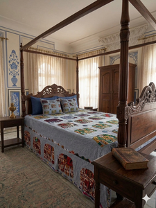 Sábana de Algodón Bordada con Elefantes, Cubrecama Vintage Indio para Cama Queen, Textil para el Hogar Estilo Boho, Suave, Reversible, Hecho a Mano, Ecológico - Product Image 2