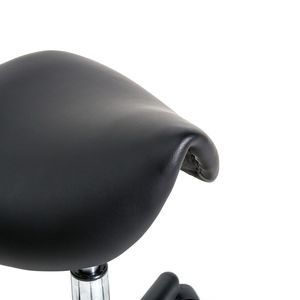Sgabello da Ufficio Nero con Seduta Rotonda e Piedi Piatti in Plastica, Girevole - Product Image 2