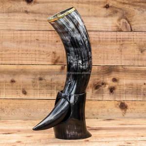 Best Quality Viking Drinking Horn Polished Ox Horn <b>Powder</b> Animal <b>Style</b> Wedding Party Natural Craft Effective Prices - Product Image 3