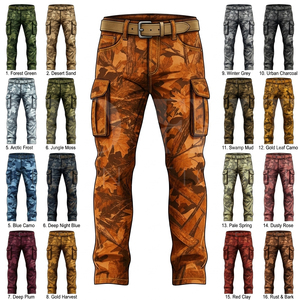 Pantalones Cargo de Camuflaje de Algodón Personalizados con Etiqueta Privada para Hombre, para Actividades al Aire Libre, Estilo Urbano, Cintura Alta, Color Personalizado - Product Image 1