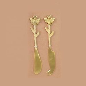 Coupeur de fromage plaqué or épandeur de beurre avec poignée ronde martelée ensemble de trancheur de fromage en acier inoxydable de haute qualité - Product Image 4