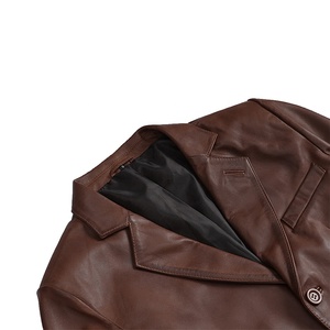 2026 OEM Tendance Actuelle Veste Chauffante d'Hiver pour Homme en Cuir de Vachette Marron Véritable Imperméable à Capuche Haute Qualité Faible MOQ Grandes Tailles - Product Image 5