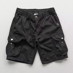 Shorts cargo en toile pour hommes de qualité supérieure, taille mi-haute, avec logo personnalisé, en coton extensible, multi-poches, taille élastique, séchage rapide, fournisseur OEM - Product Image 4