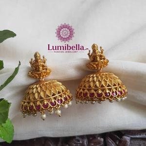 Lakshmi Brass Jhumkas-Trendy Ethnic Earrings for Wedding Party & Gift - Product Image 1