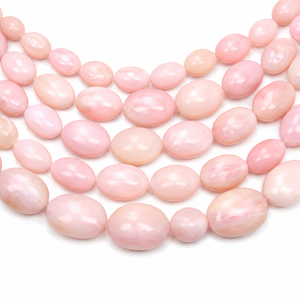 Natural Pink <b>Opal</b> Smooth Oval Shape Beads for Wholesale <b>Necklace</b> Making - Product Image 1