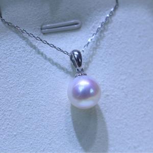 Collar de Perlas Edison de Agua Dulce con Cadena de Plata S925, Colgante Redondo de Alta Gama, Diseño Simple pero Elegante para Usar en la Clavícula - Product Image 4