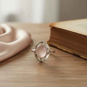 Designer Rose <b>Quartz</b> <b>Ring</b> 2.8 Grams Elegant Timepiece Accessory - Product Image 3