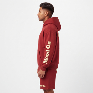 Men Puff Print Two Piece Sweat Short <b>Set</b> Casual Winter Wear Breathable 100% Cotton Drawstring Closure Loose Fit Men's <b>Twin</b> <b>Set</b> - Product Image 3