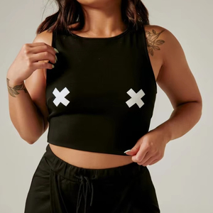 Haut tendance pour femme de danse sur barre, col montant, taille haute, léger, pour performance estivale, service OEM, Spandex/Polyester - Product Image 1