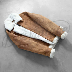 Blouson Premium Homme en Daim Marron avec Doublure en Fausse Fourrure Chaude, Style Motard, Manteau d'Hiver en Daim, Veste Extérieure Élégante en Polaire - Product Image 6