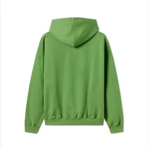 Sudadera con Capucha Verde Sólida Extra Grande para Hombre, Corte Regular, Tejido de Algodón Teñido Liso, Felpa Francesa, Ropa Casual de Otoño - Product Image 2