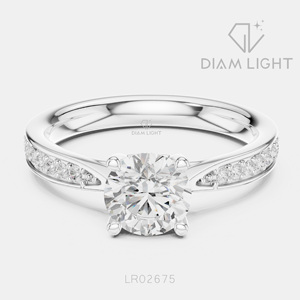Bague de fiançailles en or blanc 14 carats avec diamant de laboratoire de 1,159 carats, coupe ronde, bague de mariée, certifiée IGI, bijoux fins, cadeau - Product Image 1