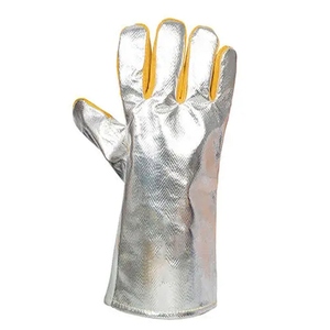 ถุงมือเชื่อมอะลูมิเนียมหนังวัวเสริมแรง ป้องกันการสึกหรอ ทนไฟ สำหรับงานหนัก - Product Image 3