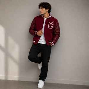 Men's Lightweight Autumn Varsity Jacket <b>Waterproof</b> Breathable Baseball <b>Coat</b> College Sports <b>Plus</b> <b>Size</b> OEM - Product Image 4