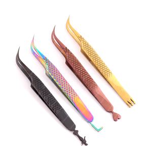 Pinzas de extensión de pestañas de mano personalizadas Herramientas de injerto de pestañas de suministro personalizado a granel con etiqueta privada - Product Image 3