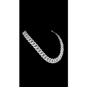 Collar de cadena de cuerda de moissanita chapado en rodio de plata S925 de primera calidad, joyería de moda brillante para hombres y mujeres, disponible para la venta. - Product Image 1