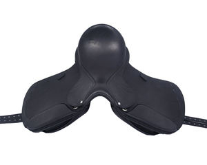 Silla de Doma Inglesa de Cuero Negro con Estructura de Madera, Herrajes Niquelados, Correas de Estribo Ajustables, Equipo de Equitación Cómodo - Product Image 5