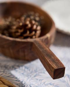 Plateau de service en bois d'acacia avec poignée, bol de service en bois - Product Image 6