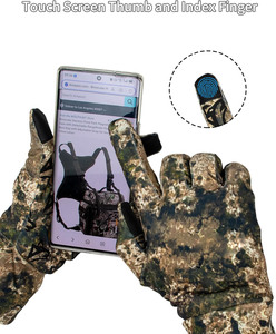 Camouflage Hunting <b>Gloves</b> Light Weight Full Finger, <b>Men</b>/Women Anti-Slip Camo Archery <b>Gloves</b> Touch Screen - Product Image 2