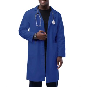 Blouse de laboratoire pour hommes en coton, polyester et élasthanne, usage hospitalier, couleur unie, couleur personnalisable, manches courtes, élégante - Product Image 5