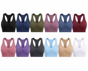Soutien-gorge de sport dos nageur pour femme, col en U, maintien élevé, maille respirante, yoga, sans couture, écologique, logo frontal, style uni - Product Image 6