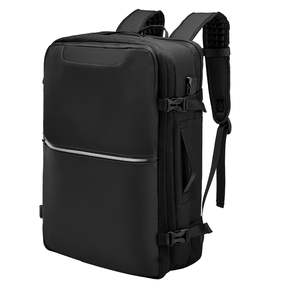 Sac à dos de voyage extensible de 80 L avec fermeture sous vide, approuvé par la TSA, résistant à l'eau, noir, bagage à main pour affaires - Product Image 1