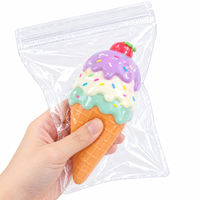 Sacs en PVC transparents personnalisés à fermeture auto-adhésive pour emballage de crème glacée, jouets sensoriels et squishies, pochettes de rangement réutilisables, fournisseur d'usine en gros