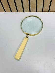 Loupe moderne en laiton de 4 pouces, faite à la main, avec poignée en résine de designer |   Loupe d'inspection portative vintage durable - Product Image 6