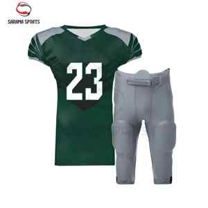 บริการ OEM ชุดยูนิฟอร์มอเมริกันฟุตบอลสำหรับผู้ใหญ่ รุ่นล่าสุด แขนสั้น ผลิตจากโพลีเอสเตอร์ 100% ระบายอากาศได้ดี มีไซส์พลัส สามารถปรับแต่งได้ - Product Image 1