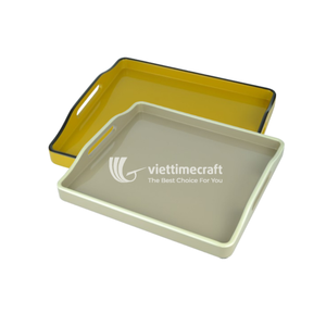 Lacquer Tray, Minimalist High-Gloss Serving Tray, Luxury Decorative Tray with Cut-out Handles for Office, Home & Hotel Decor - Product Image 2