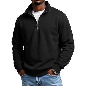 <b>Men</b> Zipper <b>Sweatshirts</b> Spring Quarter <b>Zip</b> Pullover <b>Half</b> Zipper Hoodie for <b>Men</b> Gym Man Autumn Solid <b>Men's</b> <b>Sweatshirt</b> - Product Image 2